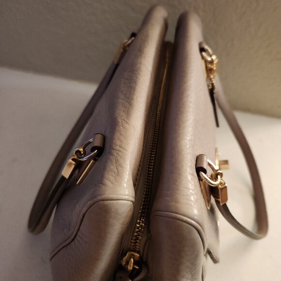 Euc Coach Madison Madeline Tan Leather Satchel Handbag Purse - Picture 10 of 14